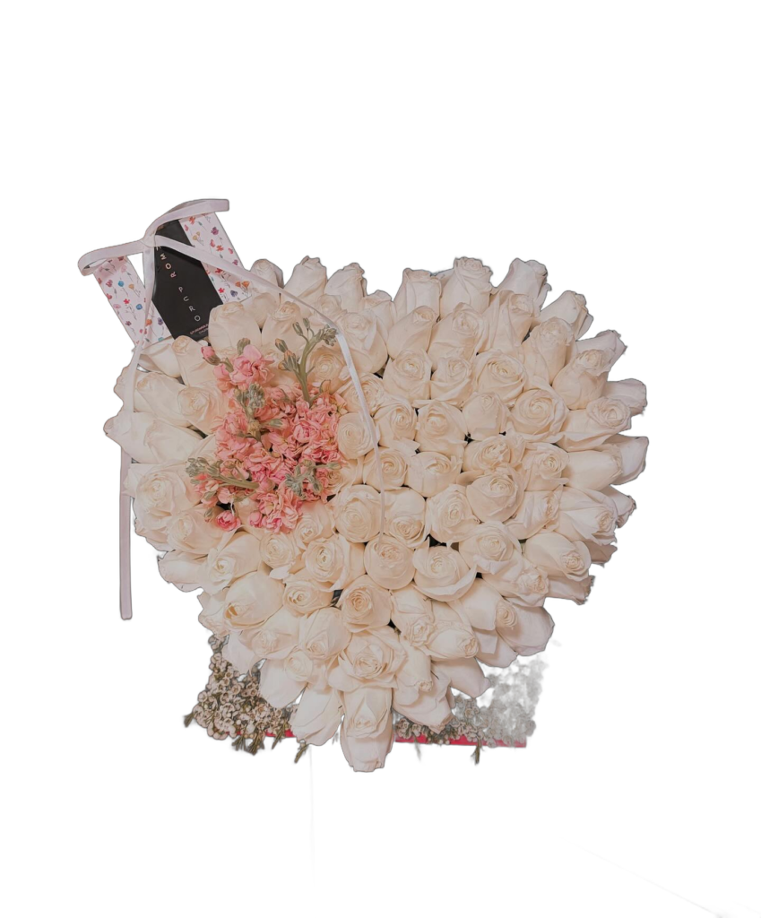 Corazón de Rosas Blancas
